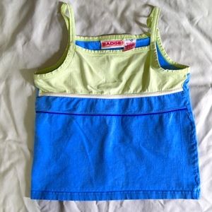 Badge brand tank top retro size medium (juniors) Green Blue